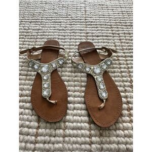 Mossimo thong sandals jewels gold sz 9.5